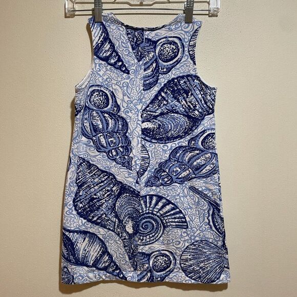 Lilly Pulitzer Girls L Mini Harper Shift Dress Blue Peri Pop Up Stuffed Shells - Picture 8 of 10